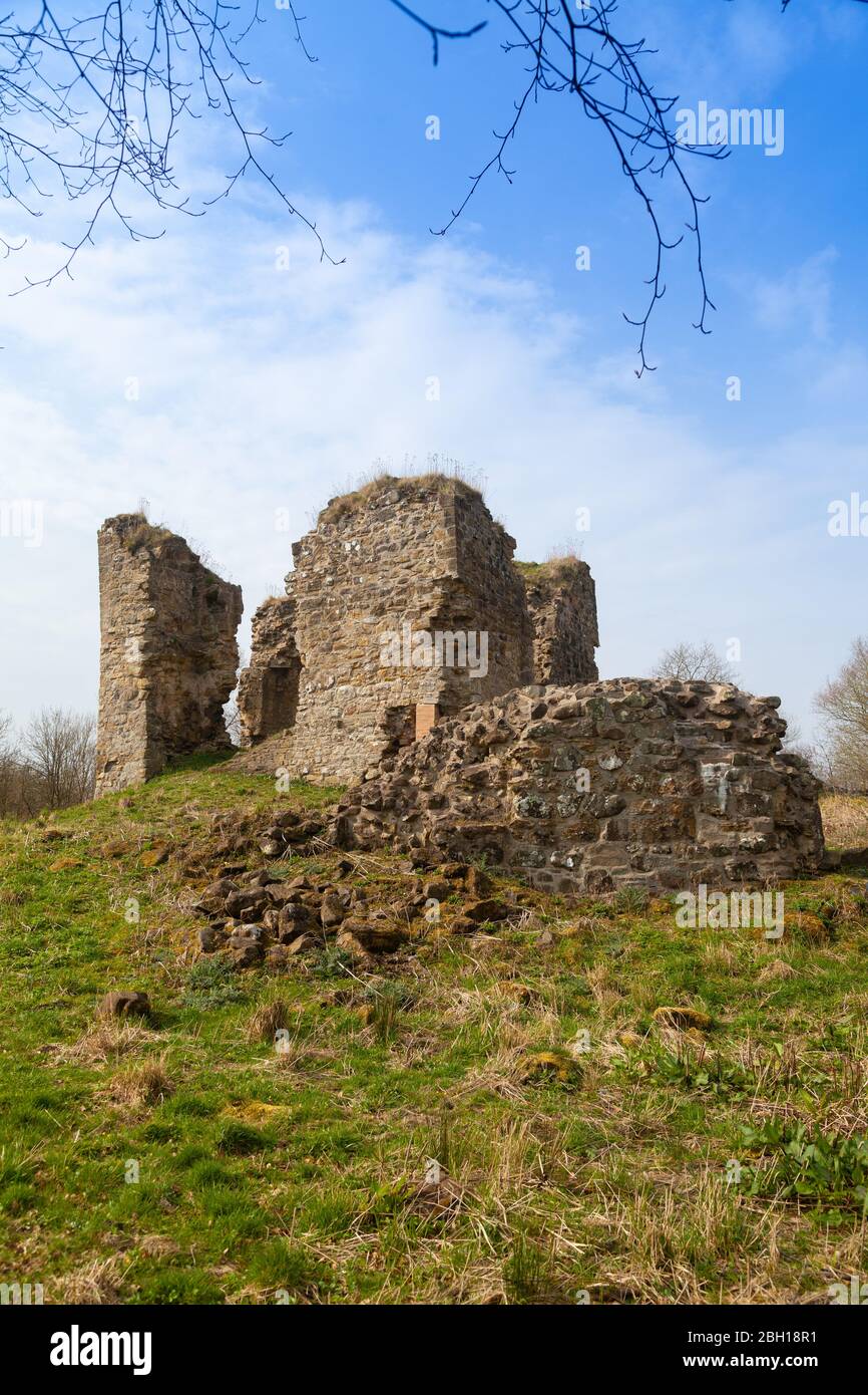 Ruines du château de Lochore Lochore Country Park près de Ballingry, Fife, Scotland Banque D'Images