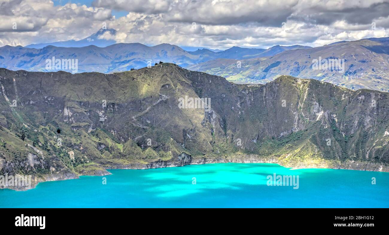 Lac de cratère Quilotoa, Equateur Banque D'Images