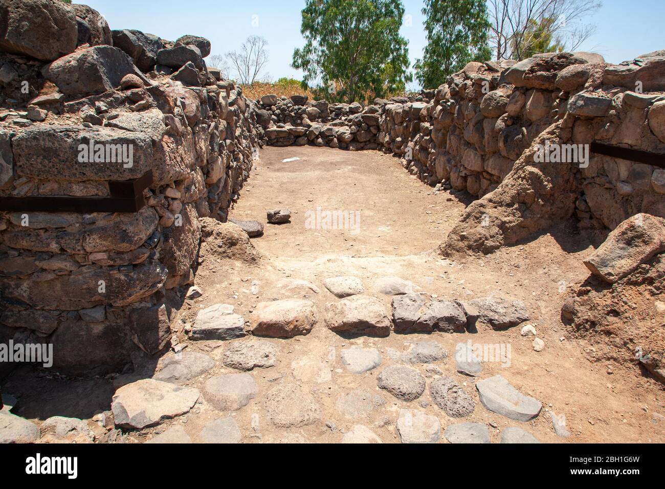 Site archéologique de la ville biblique de Bethsaida, détruit par les Assyriens en 732 mer de Galilée de BCE. Israël. Connu comme le lieu de naissance de trois Banque D'Images