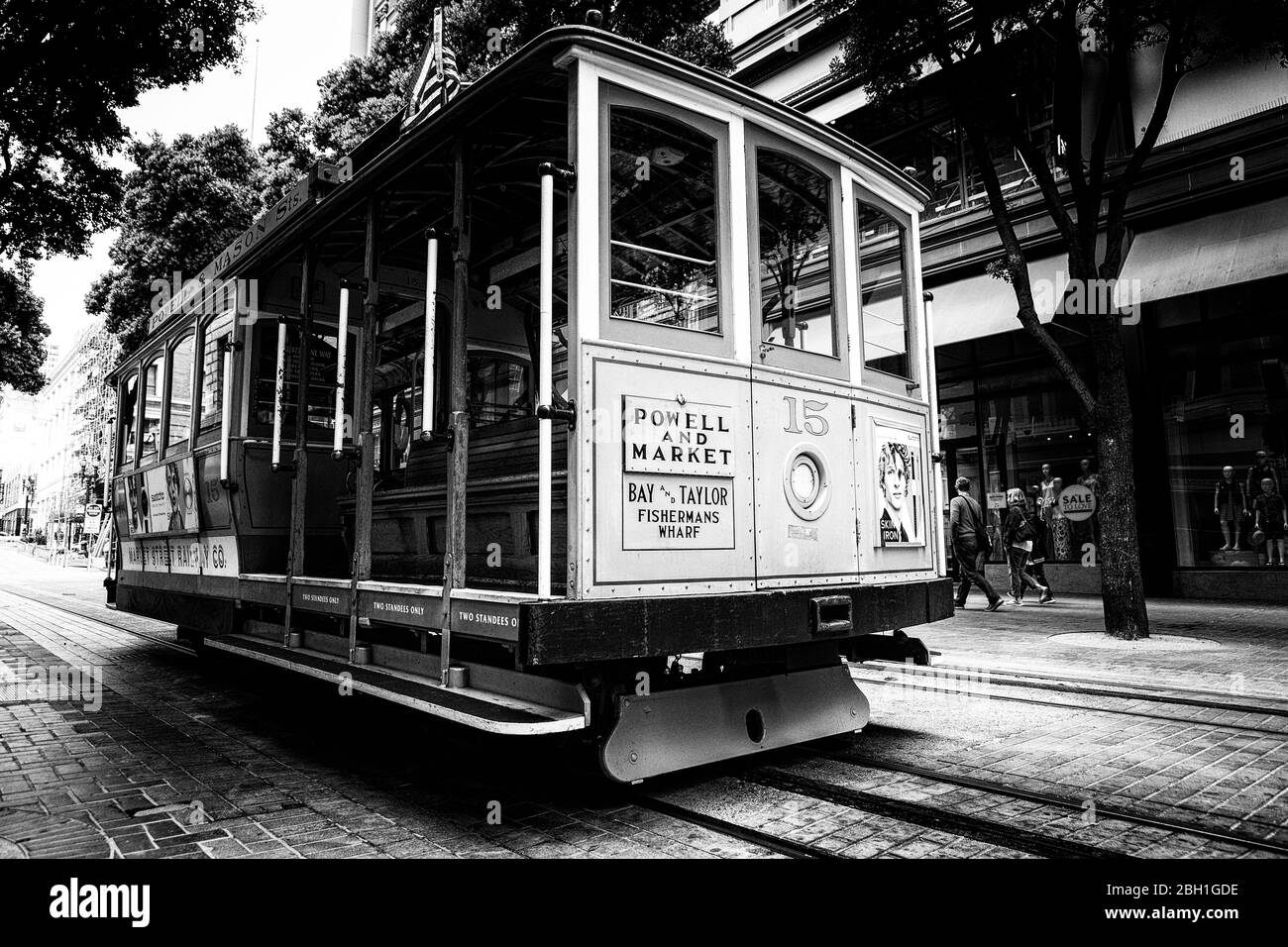 Powell et Market Uni transports publics et téléphérique à San Francisco, Californie Banque D'Images