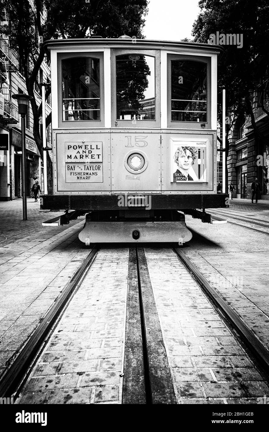 Powell et Market Uni transports publics et téléphérique à San Francisco, Californie Banque D'Images