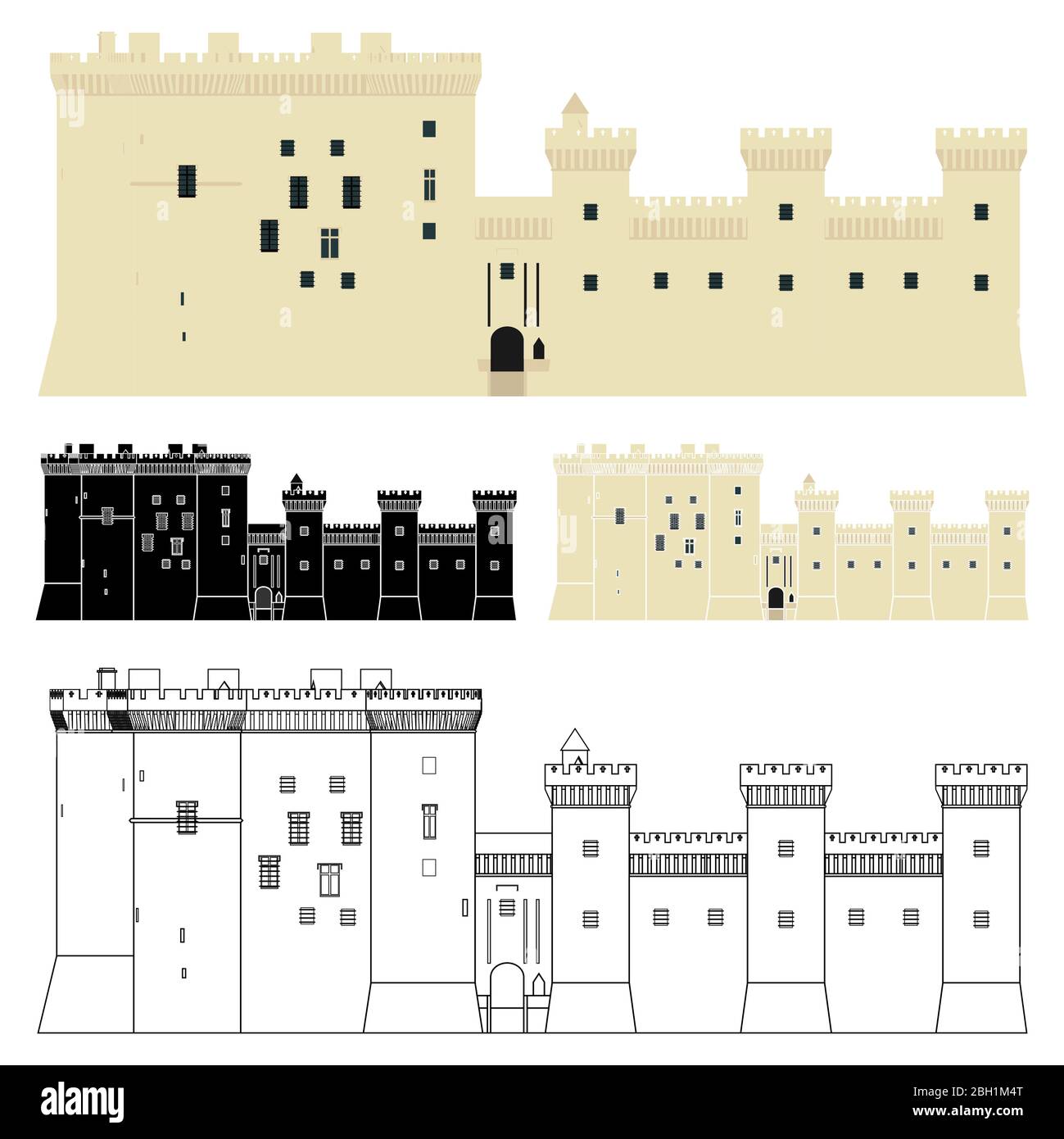 Château de Tarascon en face Illustration de Vecteur