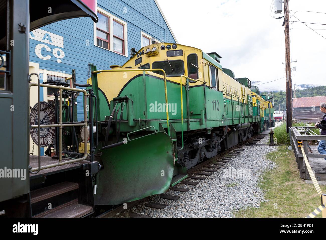 Chemin de fer de White Pass d'Alaska à Skagway, en Alaska. Utilisé pour la ruée vers l'or du Klondike sur le White Pass et la route du Yukon Banque D'Images