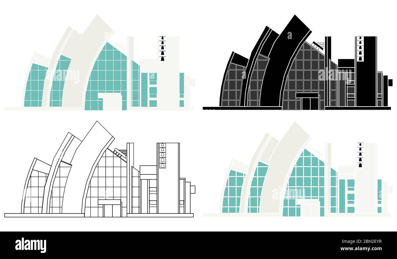 Eglise moderne de Rome colorée Illustration de Vecteur