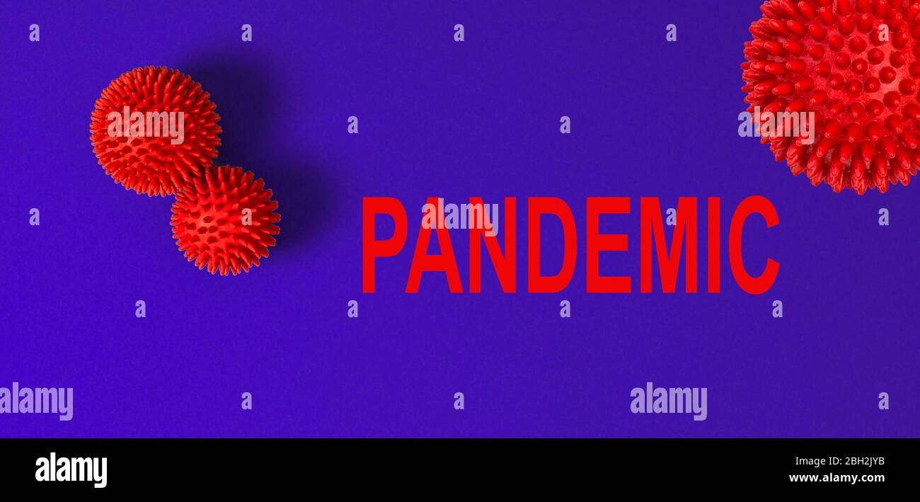 Virus pandémique covid-19. Concept d'épidémie fond bleu Banque D'Images