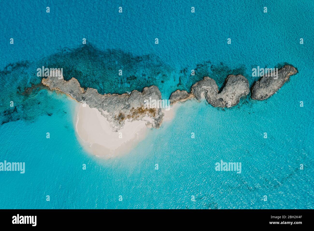 Caraïbes, Bahamas, Drone vue sur l'île déserte dans les Exumas Photo Stock  - Alamy