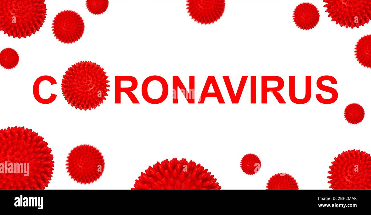 Pandémie de coronavirus. Covid-19 Corona virus modèle blanc fond Banque D'Images