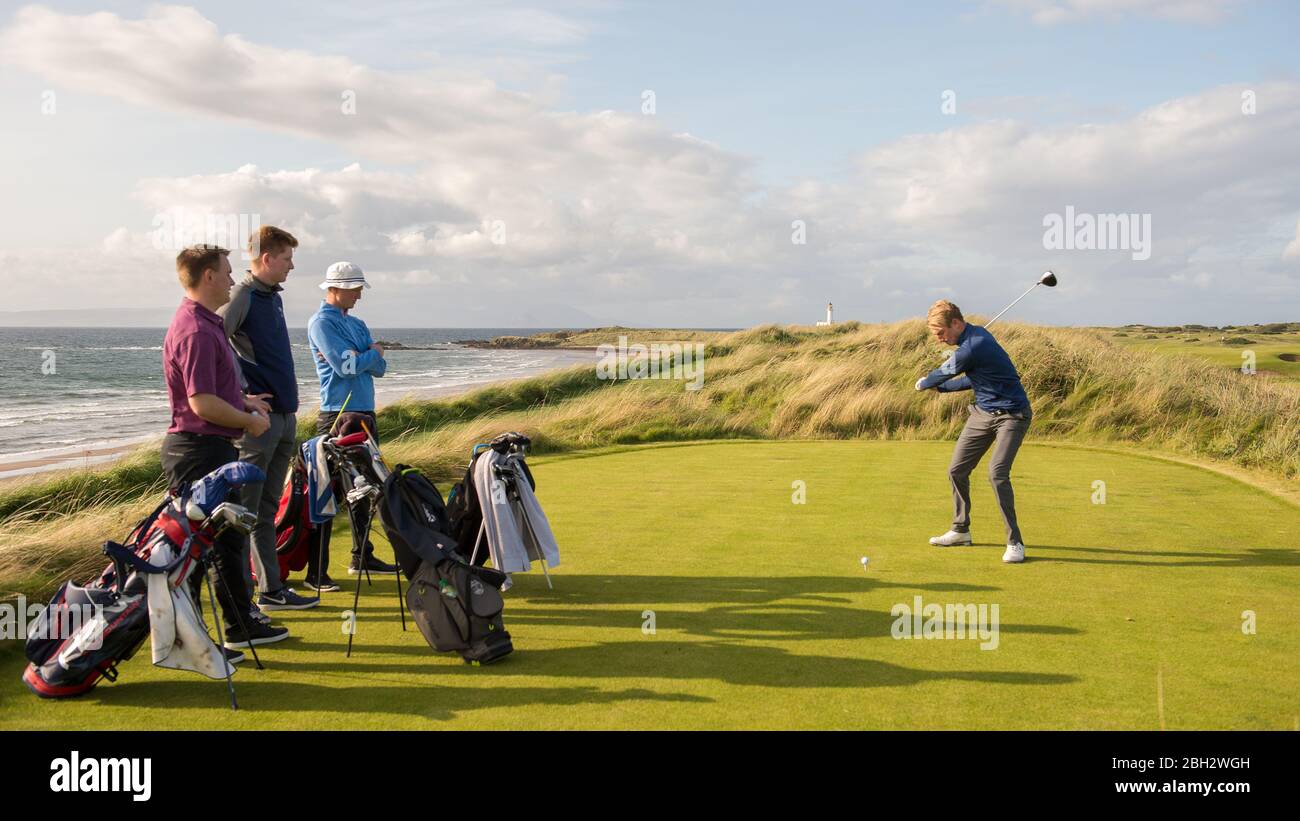 *STOCK IMAGES POUR ÉDITORIAL SEULEMENT* prises en juillet 2018 Turnberry, Ecosse, Royaume-Uni. 21 avril 2020. Photo : Trump Turnberry Golf Resort, propriété de l'Organisation Trump depuis 2014, situé dans la petite ville de Turnberry, Ayrshire, sur la côte ouest de l'Écosse. Depuis que Donald J Trump est devenu le président américain, il a transmis la propriété de ce recours à son fils, Eric Trump. Banque D'Images
