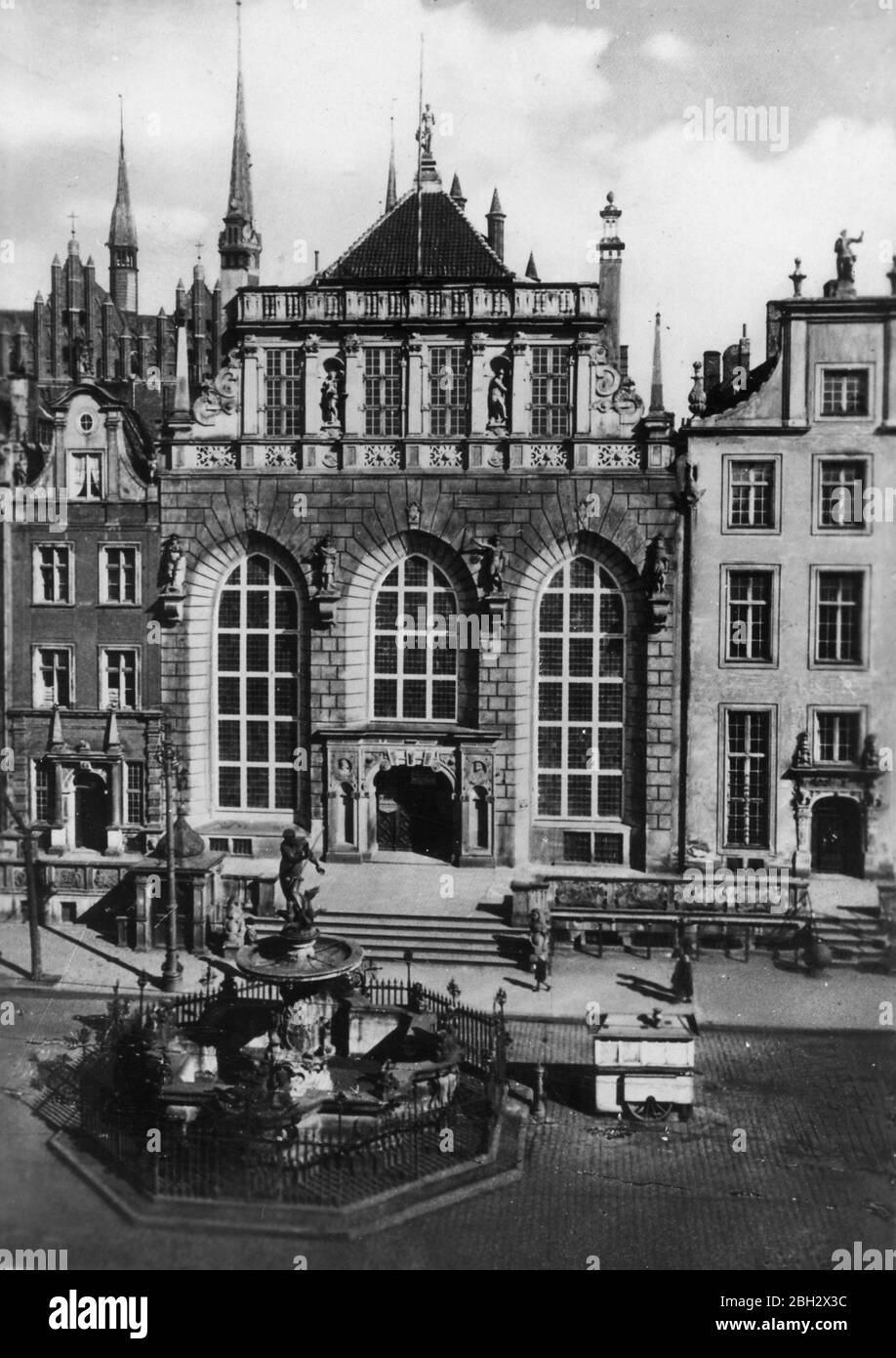 Artushof - Artus court, Gdańsk - Danzig Pologne - 1943 Banque D'Images