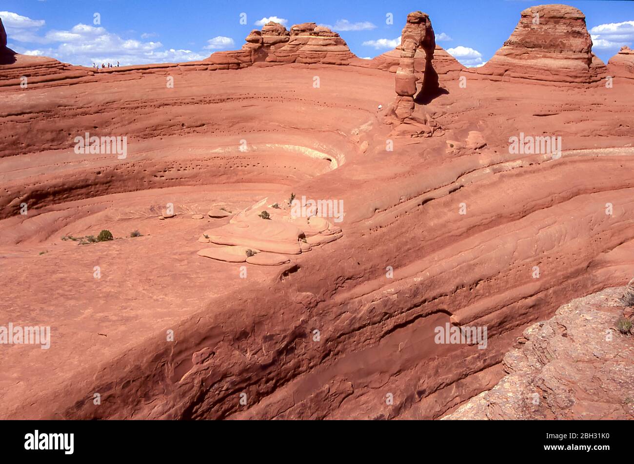 Délicat Arch, en Utah, États-Unis. C'est l'attraction la plus célèbre du parc national des Arches. Banque D'Images