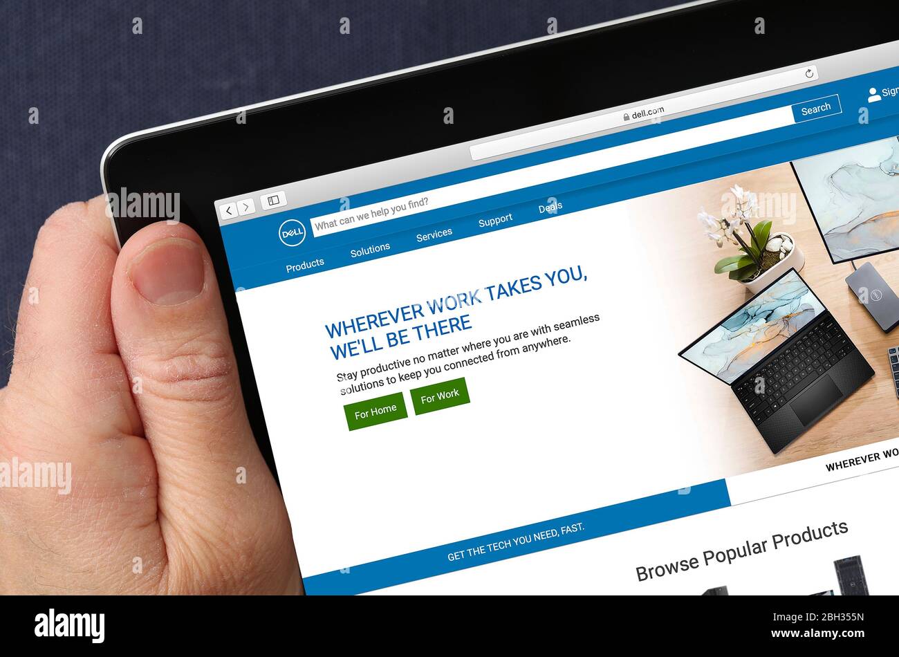 Site Web Dell affiché sur un iPad (usage éditorial uniquement) Banque D'Images