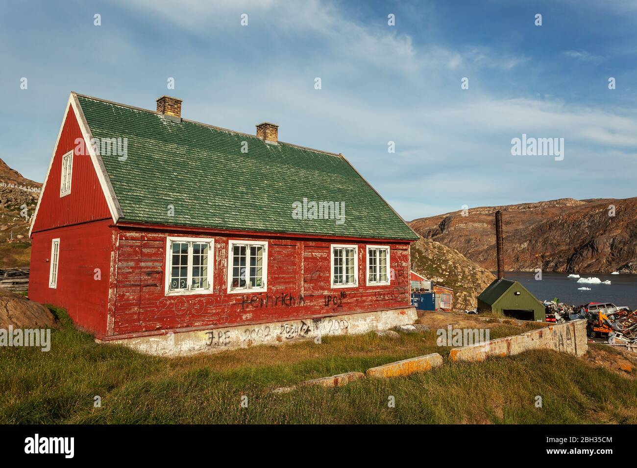 Maisons traditionnelles en bois à Upernavik (Groenland) Banque D'Images