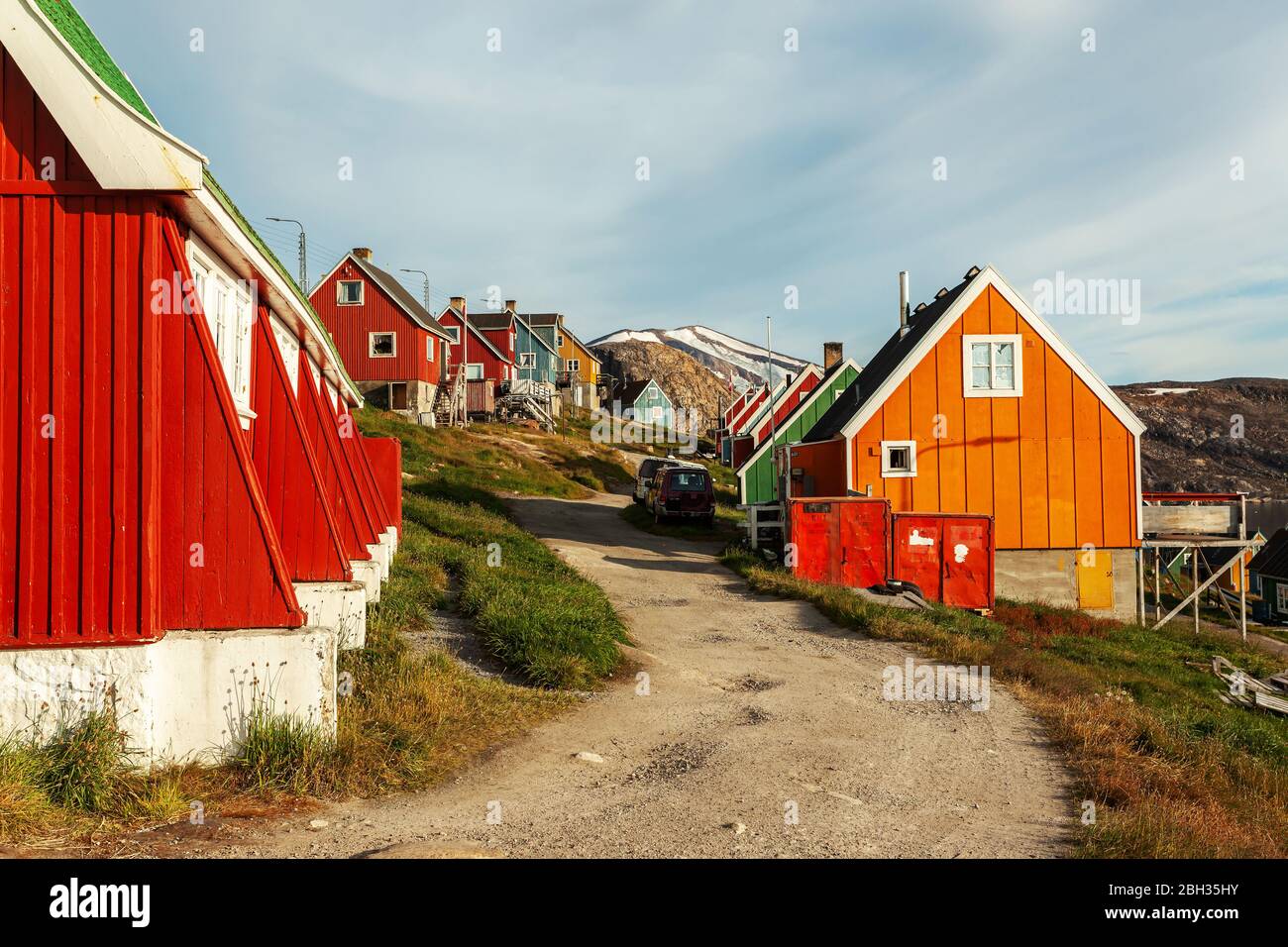 Maisons traditionnelles en bois à Upernavik (Groenland) Banque D'Images