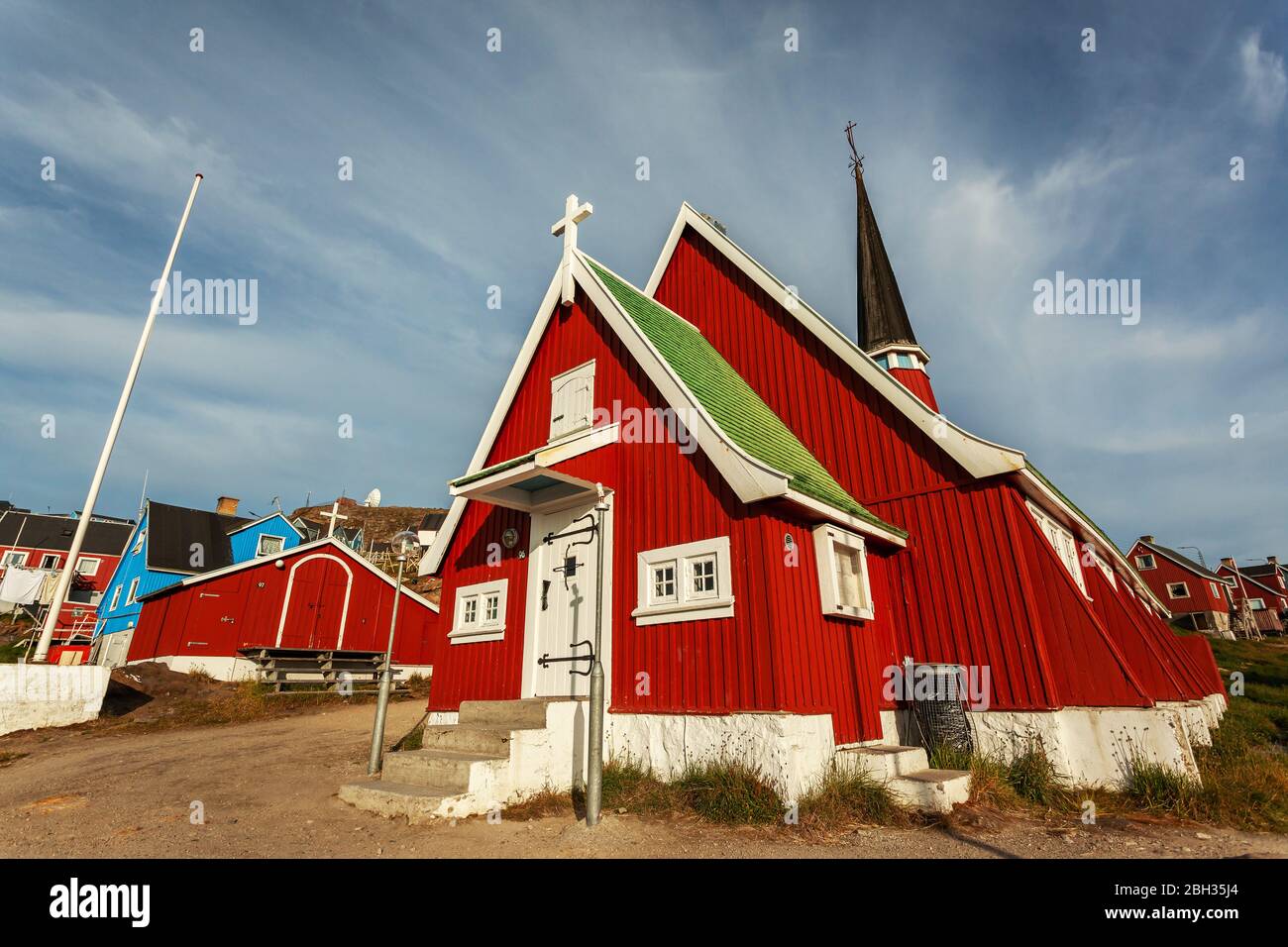 Église en bois d'Upernavik (Groenland) Banque D'Images