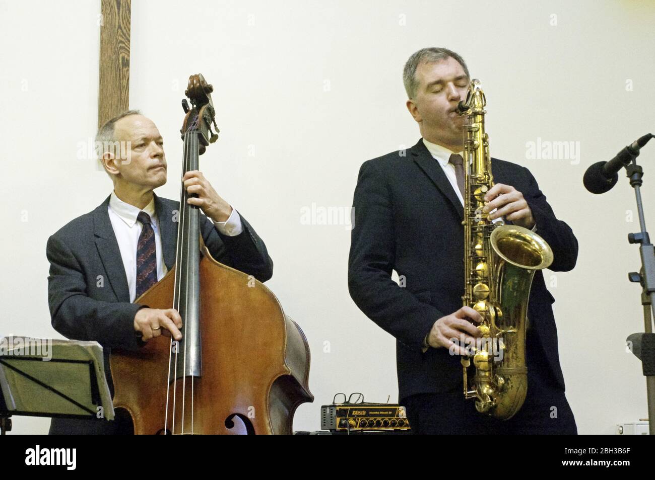 Alec Dankworth Simon Spillett, Quatuor Simon Spillett, Archives nationales de jazz, Loughton, Essex, 15 février 2020. Banque D'Images