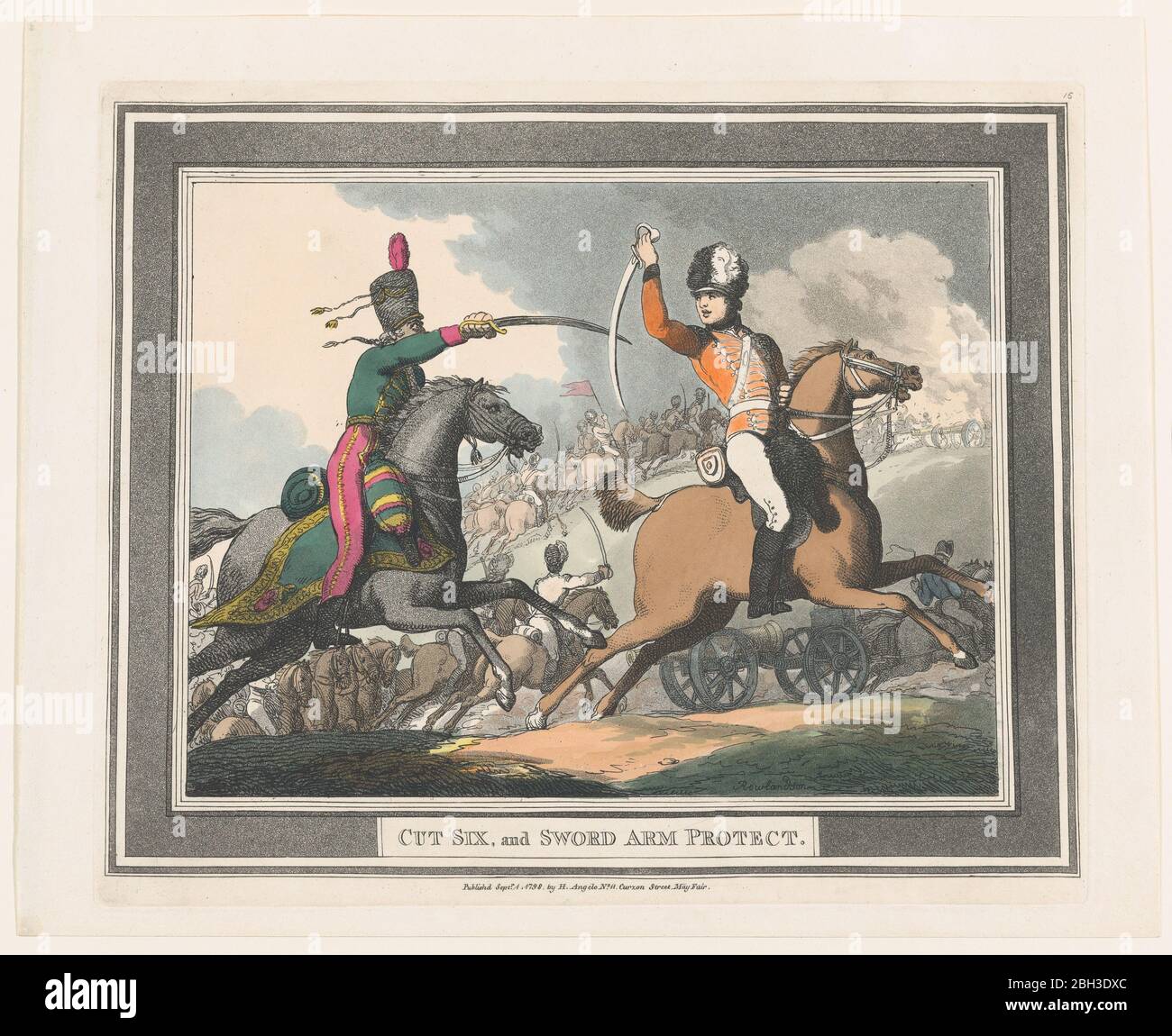 Couper six, et Sword Arm Protect, 1er septembre 1798. Banque D'Images