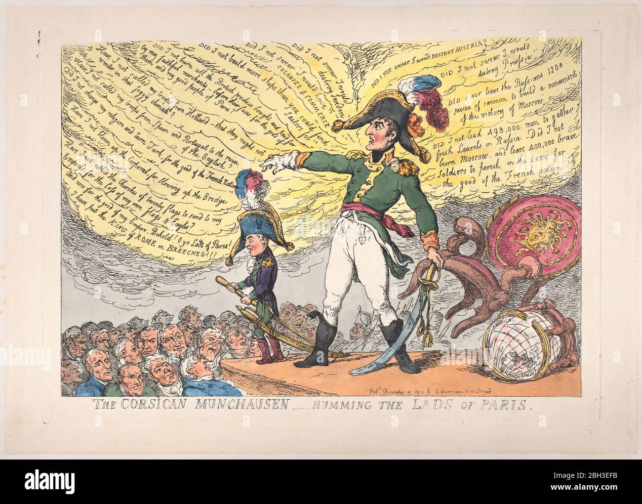 Le Corsican Munchausen - humiliant les Lads de Paris, 4 décembre 1813. Banque D'Images