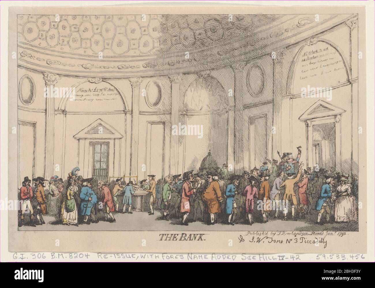 La Banque, janvier 1792. Banque D'Images