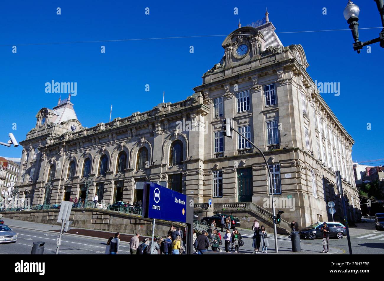 Station Sao Bento, Estação ferroviária de São Bento, Porto, Portugal, un imposant bâtiment des Beaux Arts conçu par Jose marques da Silva, construit en 1904-13 Banque D'Images