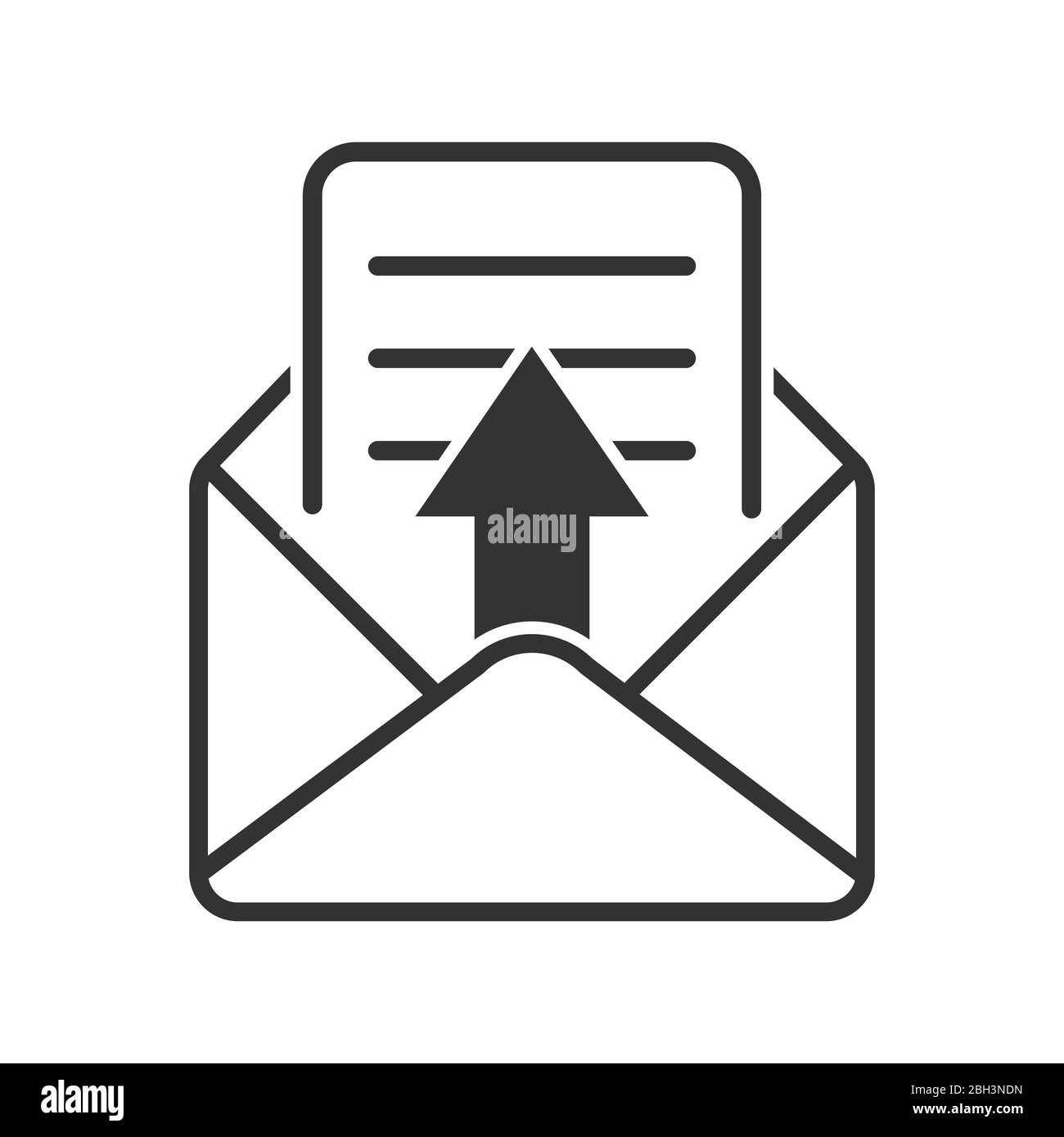 Icône courrier vectoriel simple, pour ouvrir la lettre. Conception de stock isolée sur un fond blanc pour les sites Web et les applications, contour vide. Illustration de Vecteur