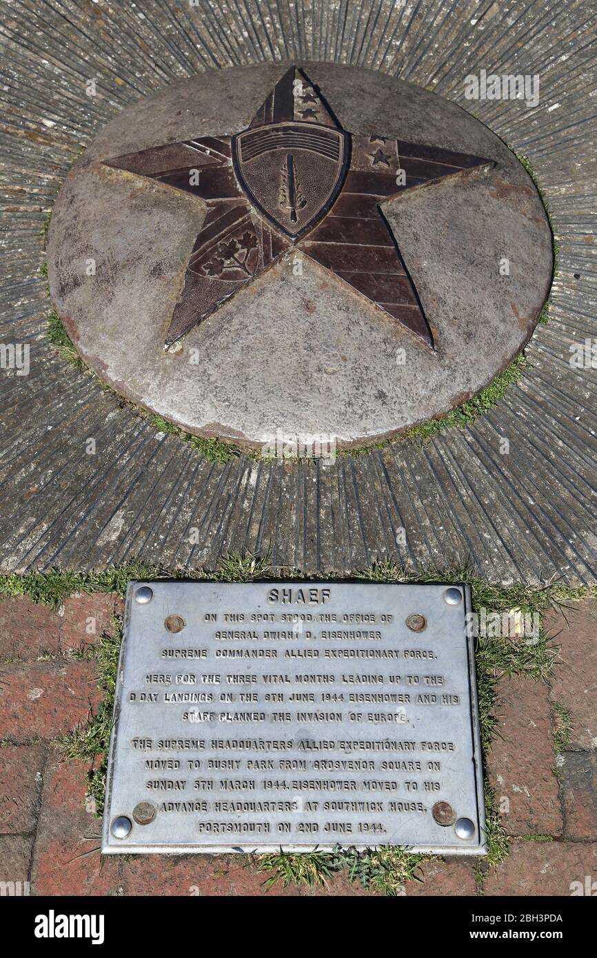 SHAEF Memorial, Bushy Park, Hampton court, Grand Londres, Angleterre, Grande-Bretagne, Royaume-Uni, Royaume-Uni, Europe Banque D'Images