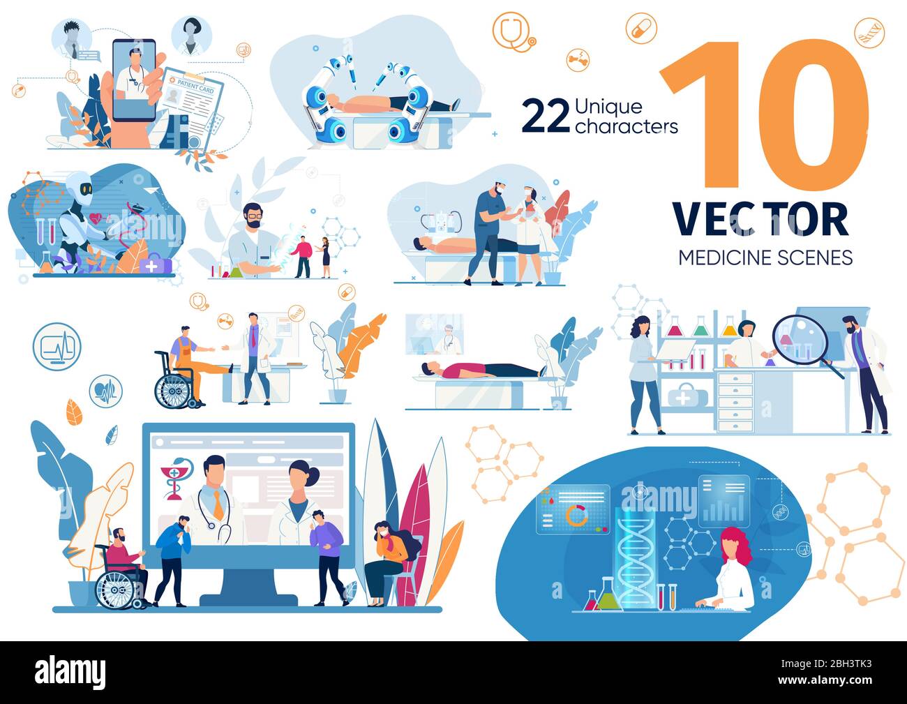 Médecine Technologies innovantes scénario vectoriel Illustration de Vecteur