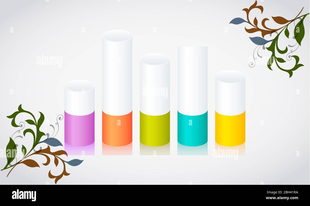 couleur différente du niveau graphique d'information sur les feuilles d'arrière-plan d'art Illustration de Vecteur