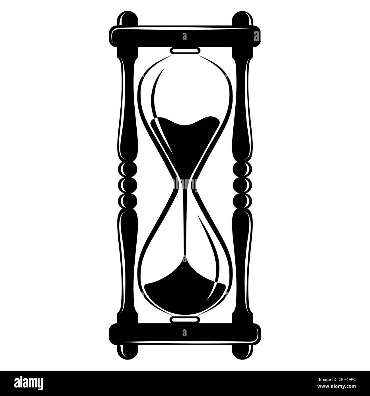 HourGlass, icône de minuteur en verre de sable, motif vectoriel vintage Illustration de Vecteur