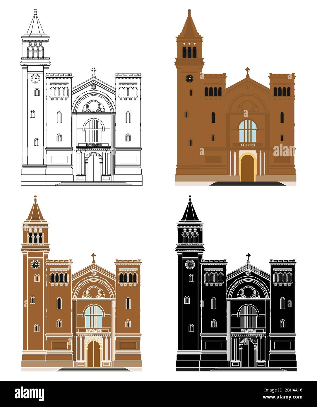 Église Birzebbuga à Malte en vue de face Illustration de Vecteur