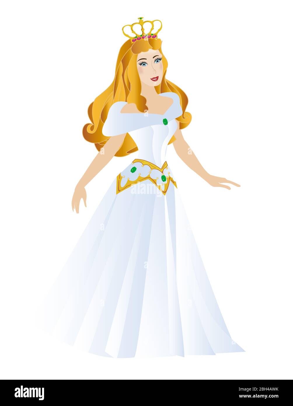 fille blonde avec une couronne dans une robe blanche Banque D'Images fille blonde avec une couronne dans une robe blanche Banque D'Images
