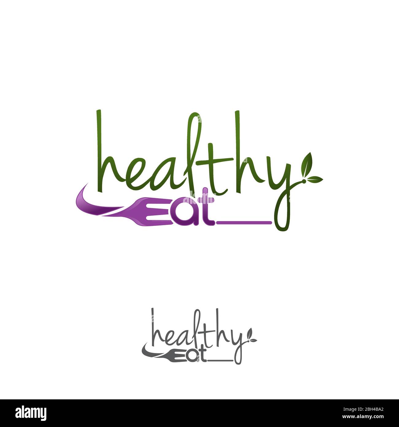 logo vectoriel fourchette pour un régime alimentaire sain Illustration de Vecteur