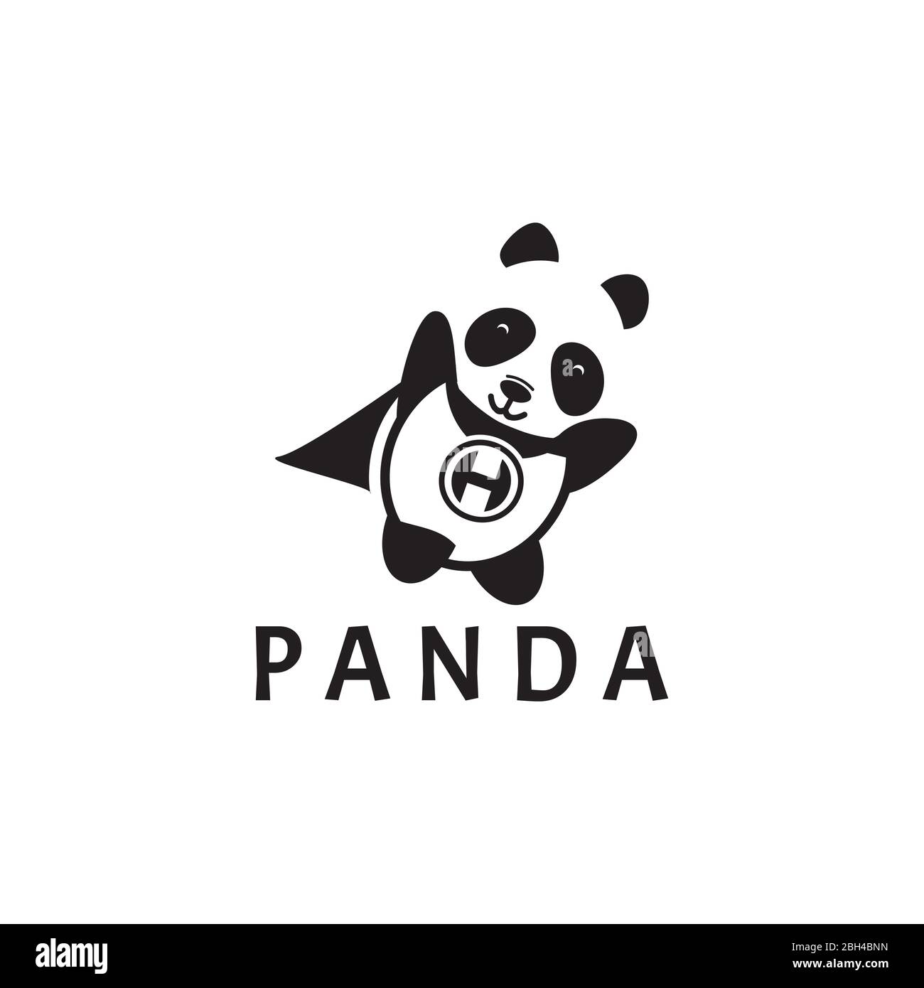 Illustration vectorielle avec logo panda mignon. Illustration de Vecteur