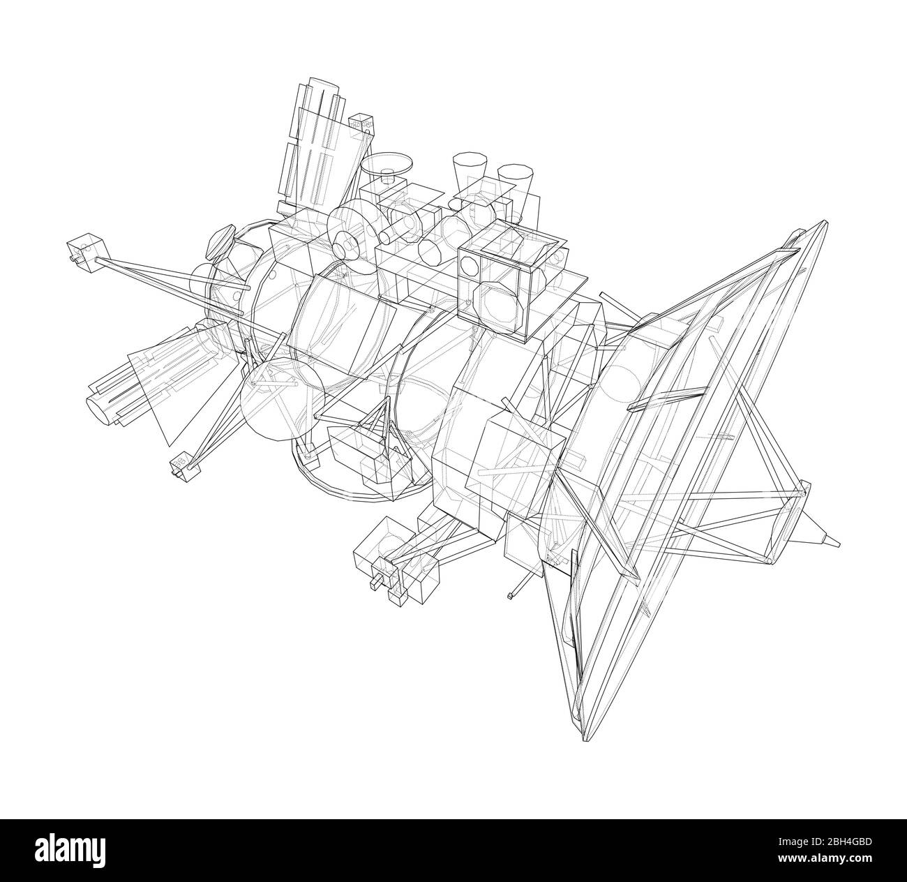Concept de satellite de communication. Vecteur Illustration de Vecteur
