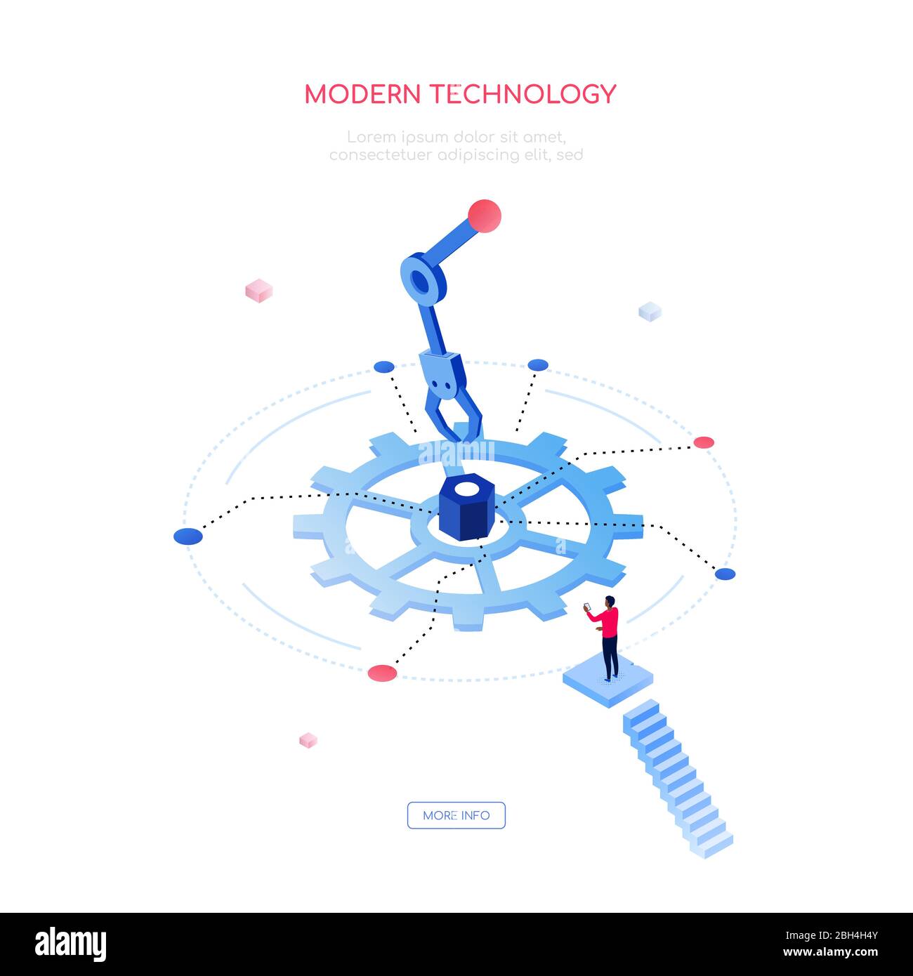 Technologie moderne - bannière web vectorielle isométrique moderne Illustration de Vecteur