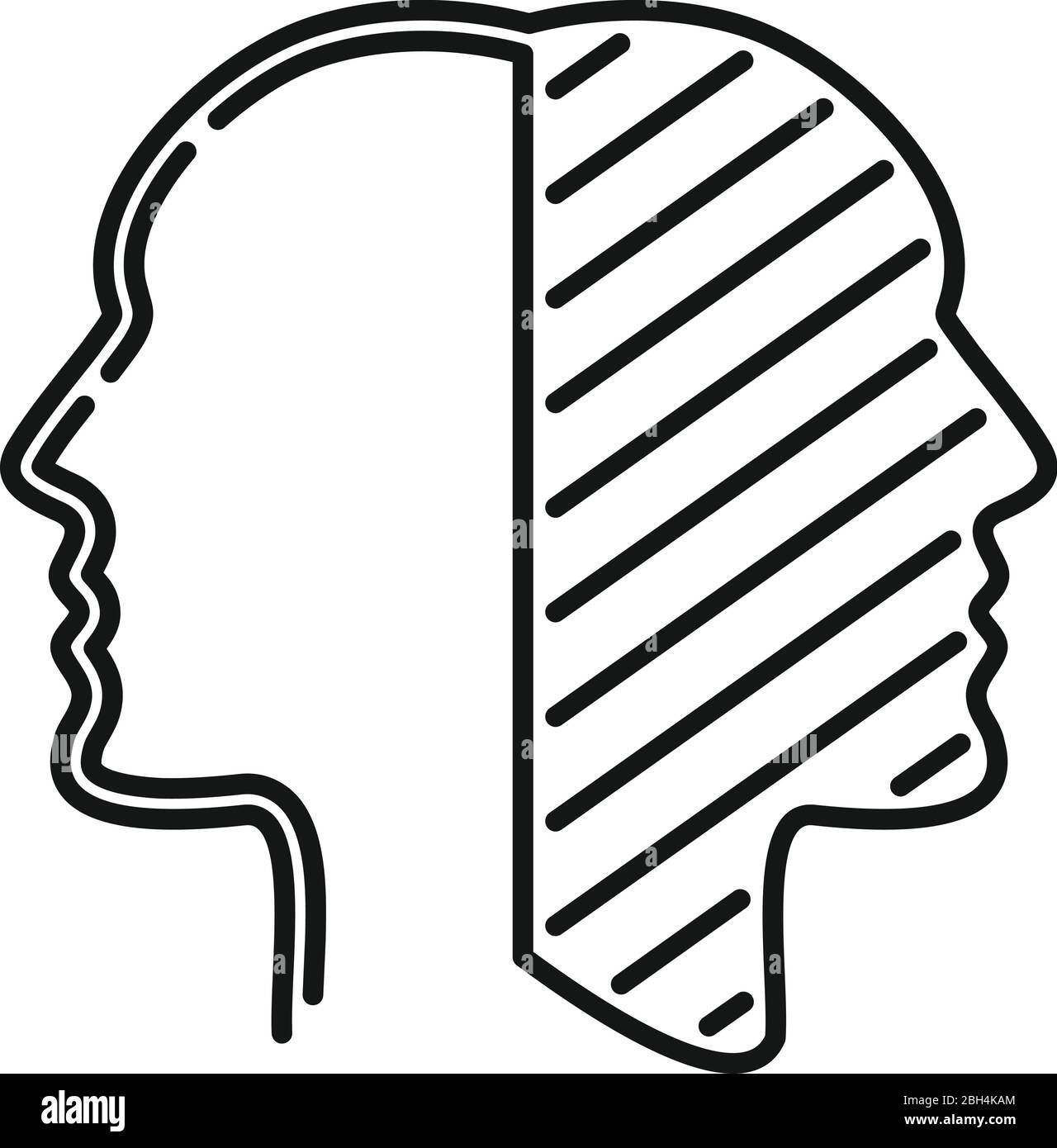 Icône de trouble bipolaire divisé. Icône vectorielle de trouble bipolaire découpée pour la conception de sites Web isolée sur fond blanc Illustration de Vecteur