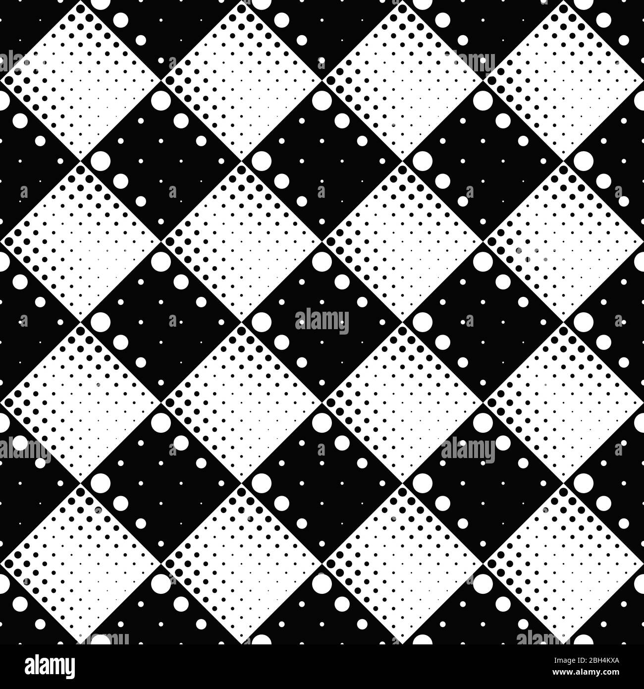 Arrière-plan géométrique noir et blanc avec motif à points sans couture Illustration de Vecteur