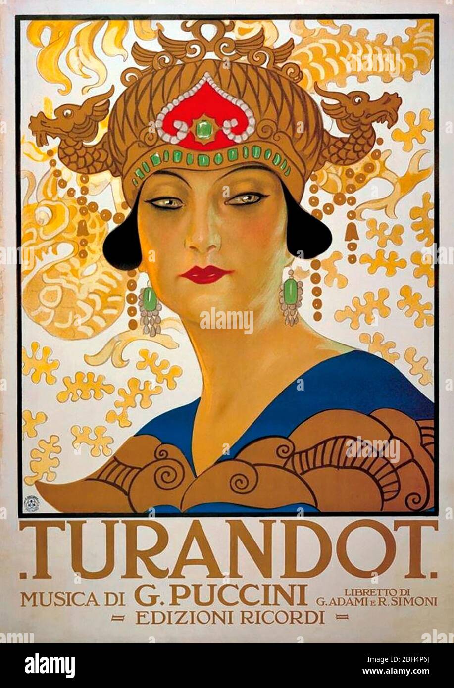 Affiche promotionnelle pour l'opéra Turandot de Giacomo Puccini, le 25 avril 1926 Banque D'Images