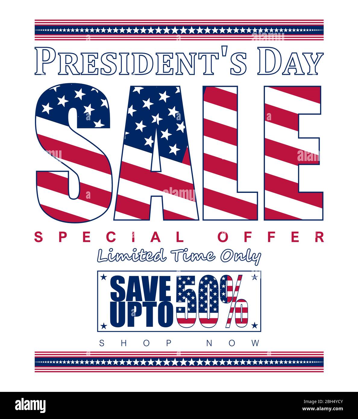 Illustration vectorielle pour les ventes promotionnelles à l'occasion de la Journée du Président des États-Unis Illustration de Vecteur