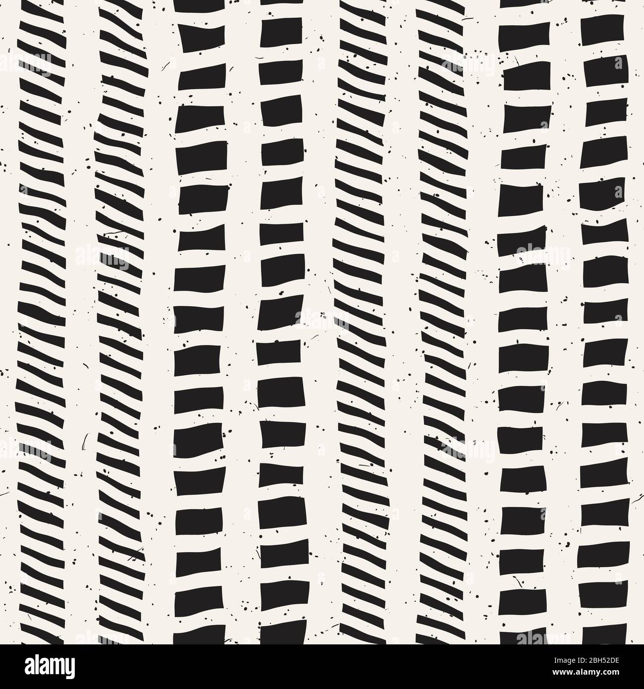 Motif vectoriel géométrique transparent. Fond noir et blanc à traits verticaux monochromes. Texture des lignes de tableau de bord dessinées à la main. Illustration de Vecteur