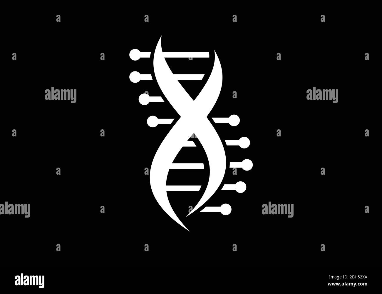 Modèle de conception de logo vecteur d'ADN. Vecteur conception génétique Illustration de Vecteur