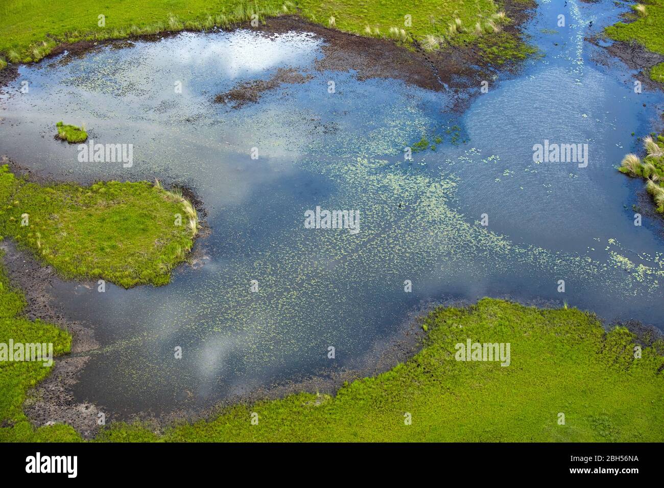 Delta de l'Okavango, au Botswana, l'Afrique - aerial Banque D'Images