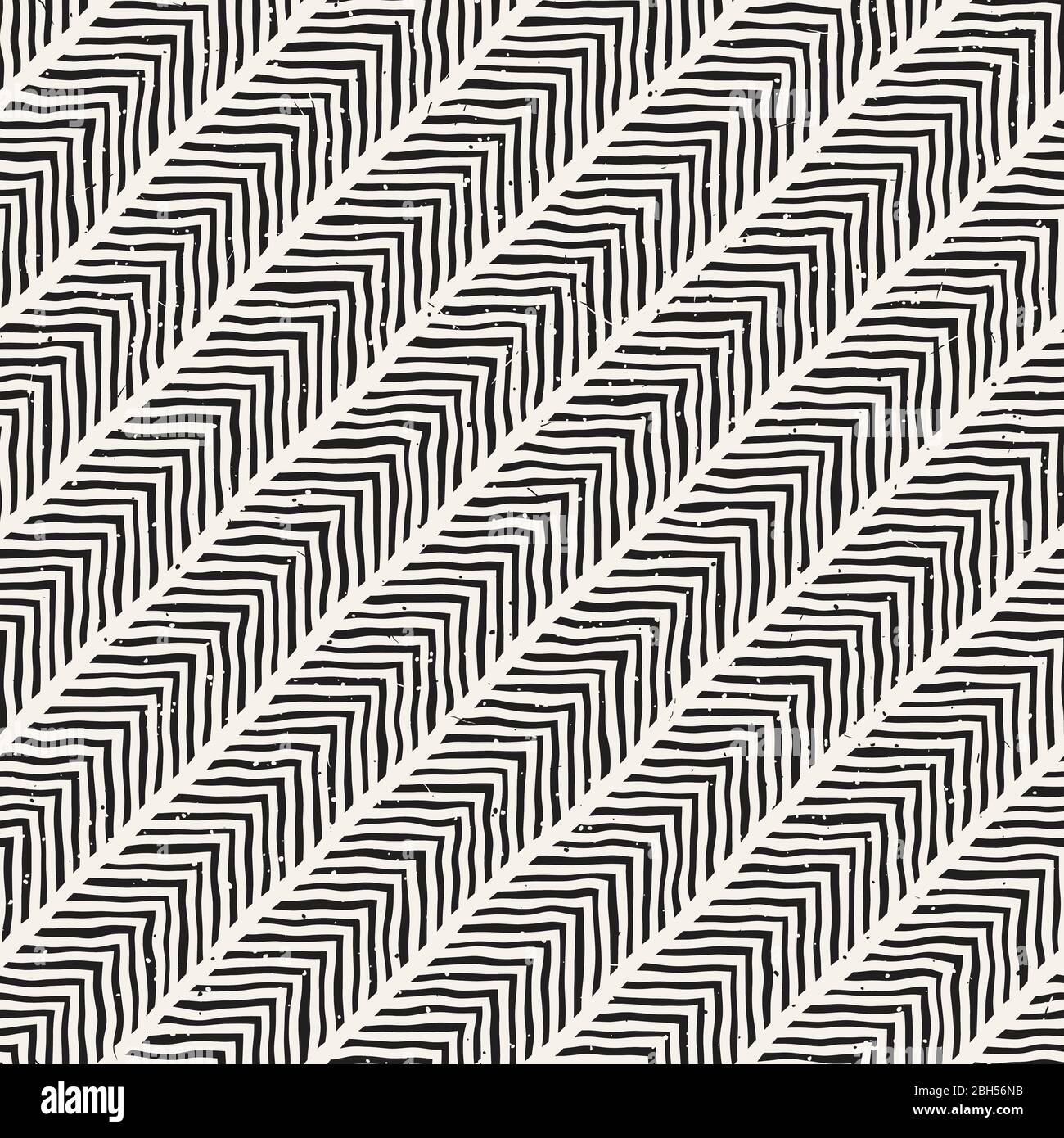 Motif vectoriel géométrique transparent. Fond noir et blanc monochrome avec contours de pinceau. Texture des lignes d'encre dessinées à la main. Illustration de Vecteur