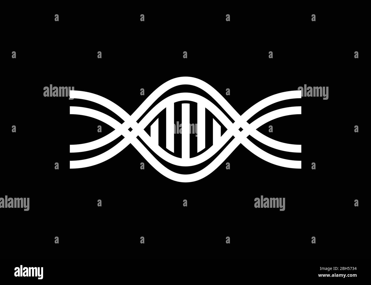 Modèle de conception de logo vecteur d'ADN. Vecteur conception génétique Illustration de Vecteur