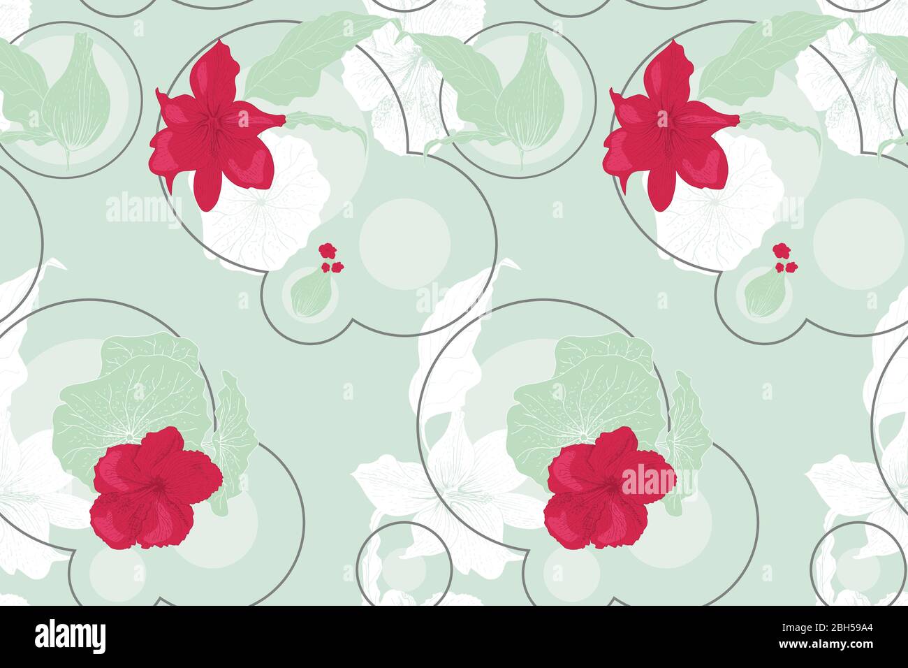 Motif sans coutures avec fleurs et feuilles sur un fond pétillant. Texture détaillée. Illustration de Vecteur