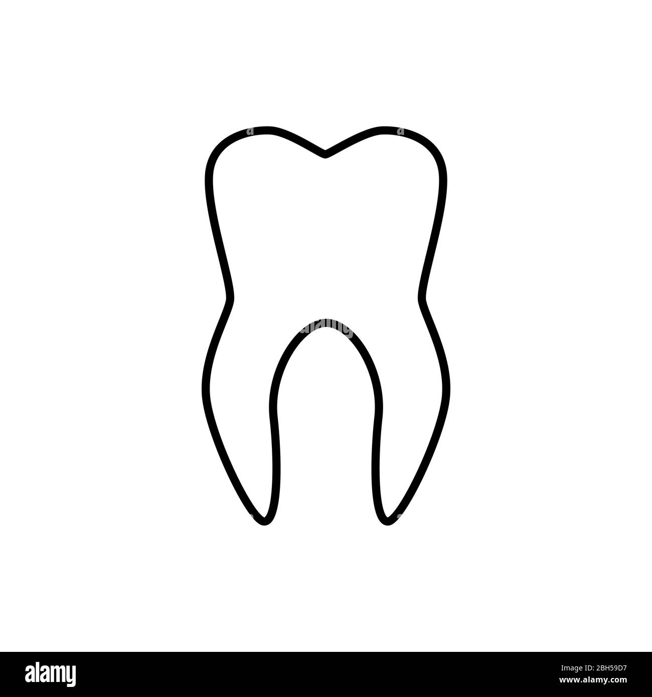 Signe de dent humaine. Icône de vecteur de ligne simple. Symbole vectoriel dentiste Illustration de Vecteur