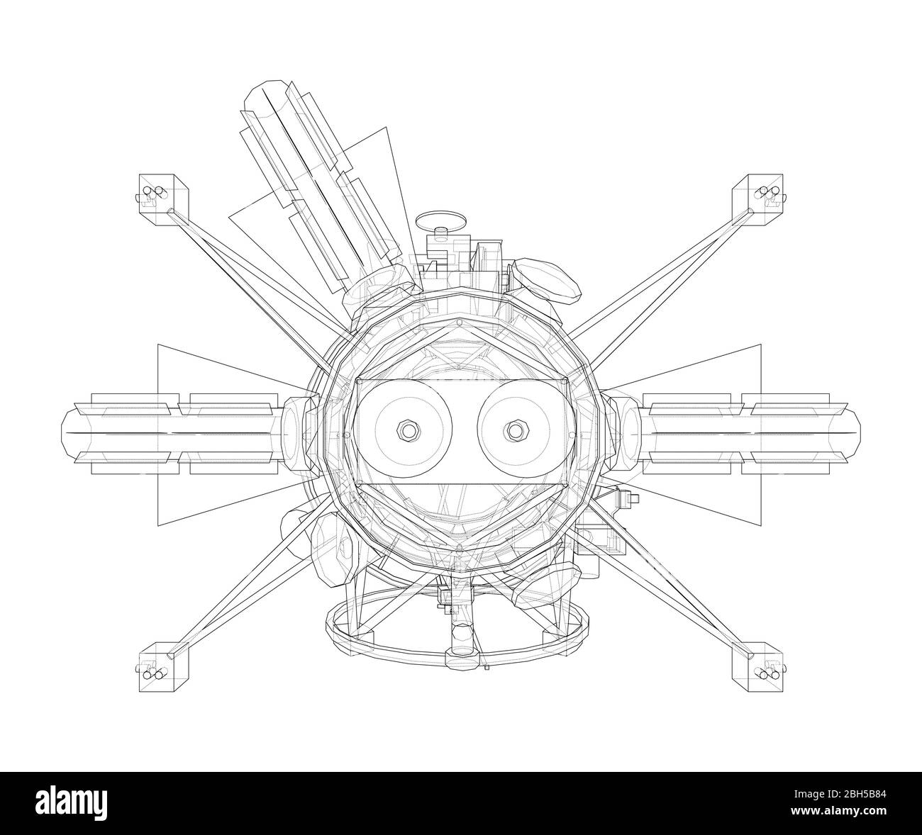 Concept de satellite de communication. Vecteur Illustration de Vecteur