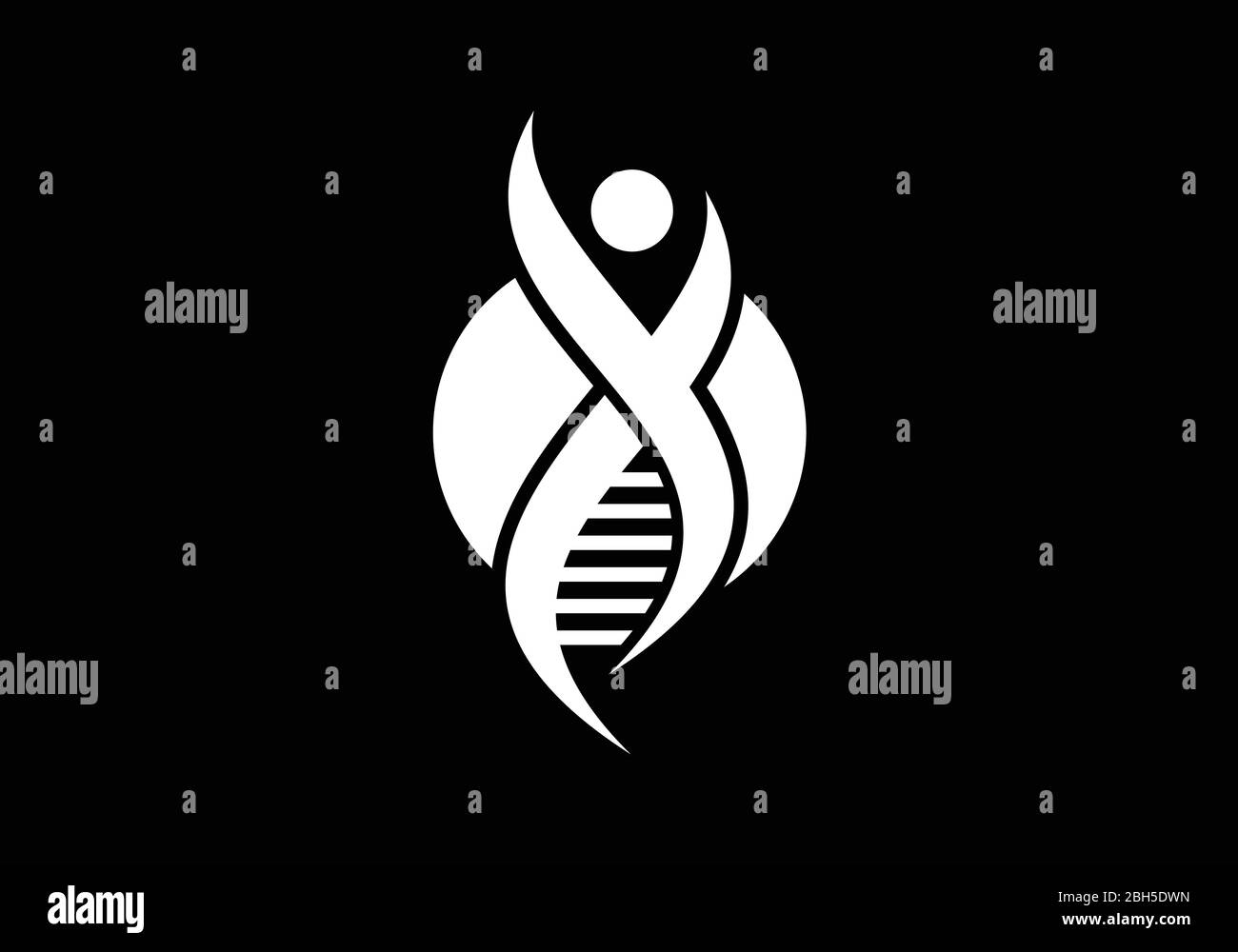 Modèle de conception de logo vecteur d'ADN. Vecteur conception génétique Illustration de Vecteur