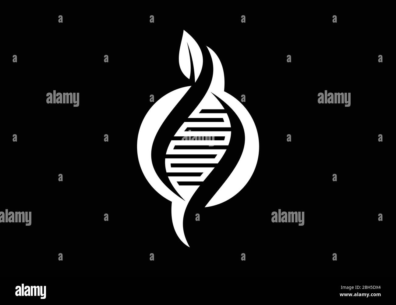 Modèle de conception de logo vecteur d'ADN. Vecteur conception génétique Illustration de Vecteur