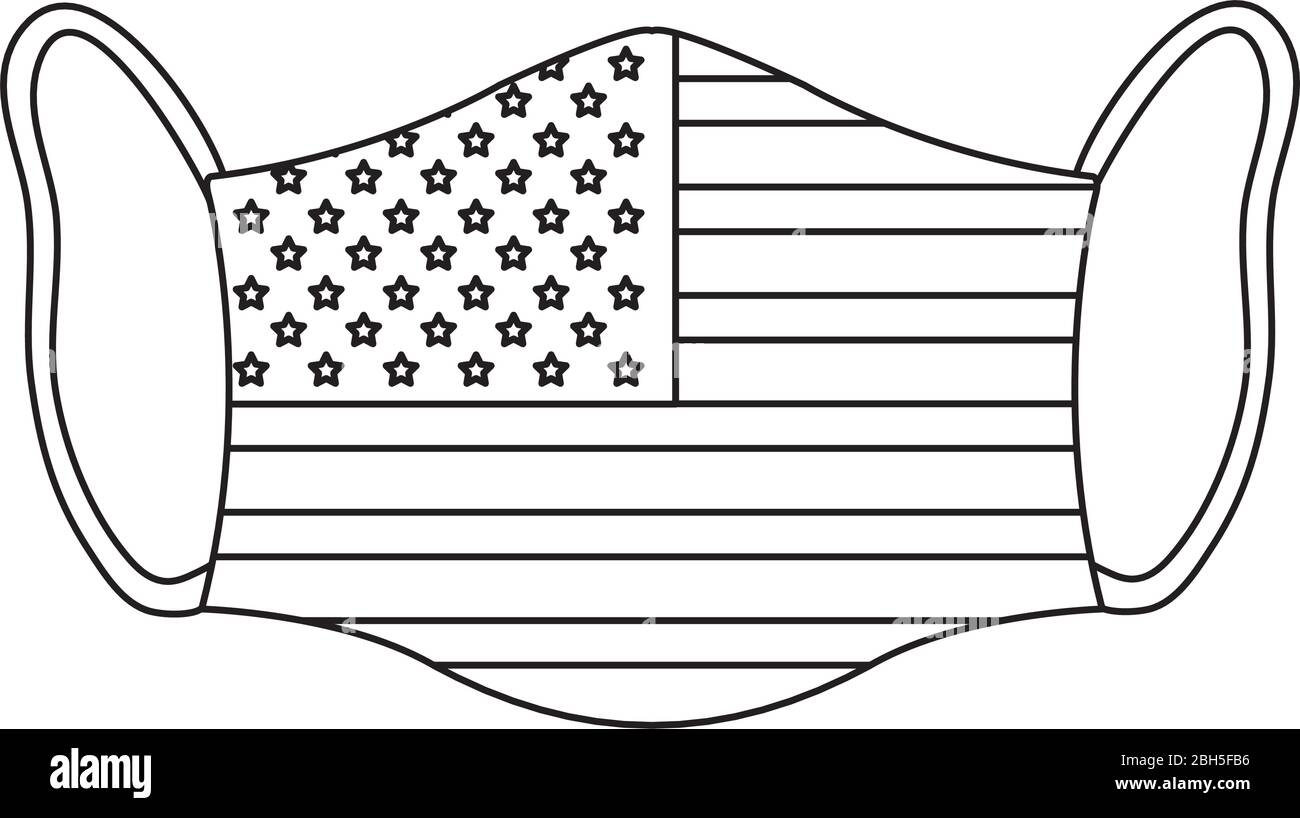 masque facial avec drapeau des etats-unis Illustration de Vecteur