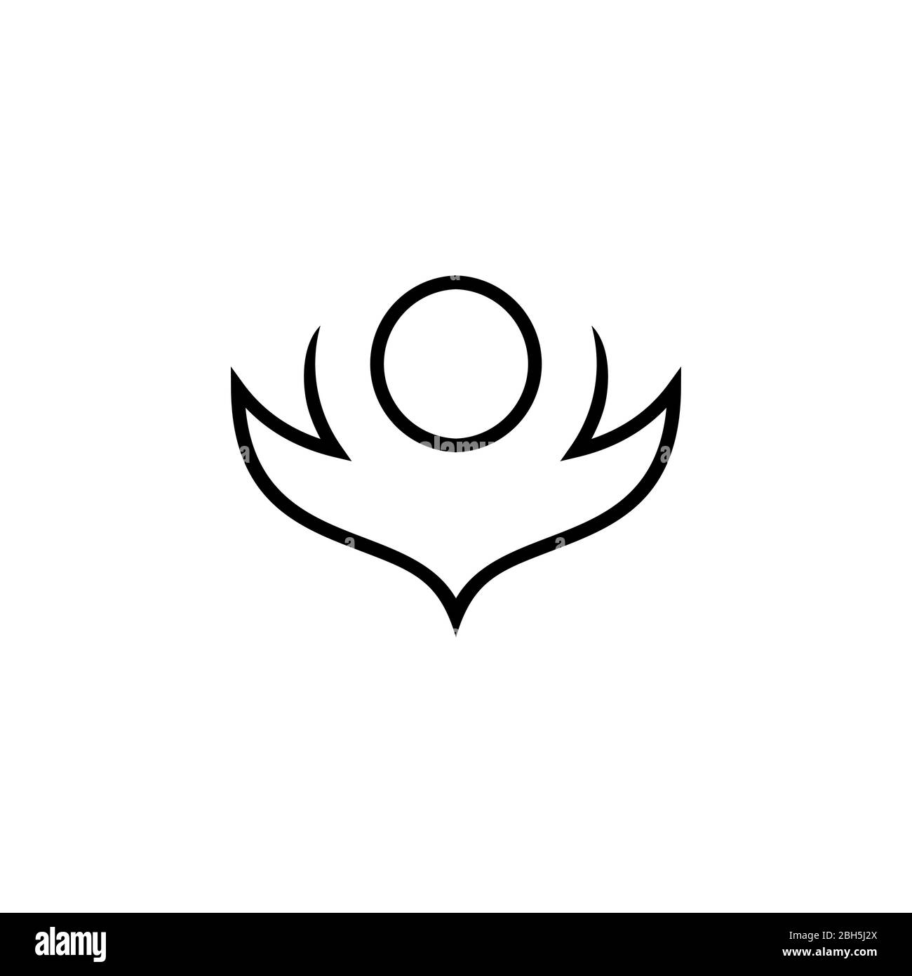 Modèle de concept Lotus line, logo, icône et corps de symbole massant, simple, minimaliste et plat logo, isolé sur fond blanc. Illustration de Vecteur